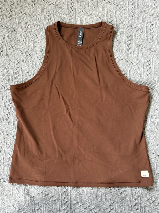 Vuori Tops - Vuori Villa Tank Brown High Neck Racerback Performance Tank Size Large